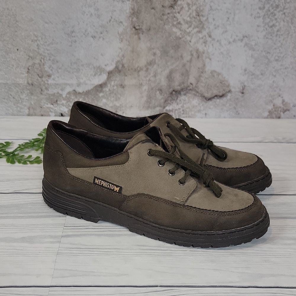 Mephisto City Hikers Brown and Tan Suede Leather Casual Shoes Womens Size 9.5